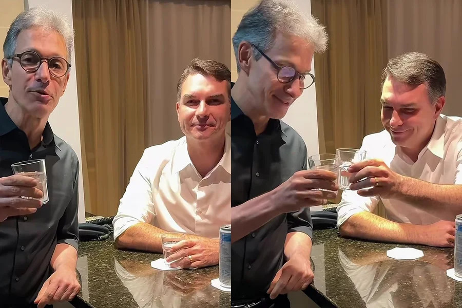 zema-brinca-em-video-sobre-convite-para-flavio-bolsonaro-ser-seu-vice